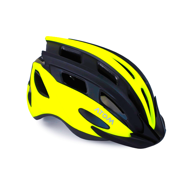 CASCO ATOM CE EN 1078 AT-328 NEGRO-LIMA NEON MATE-04400586