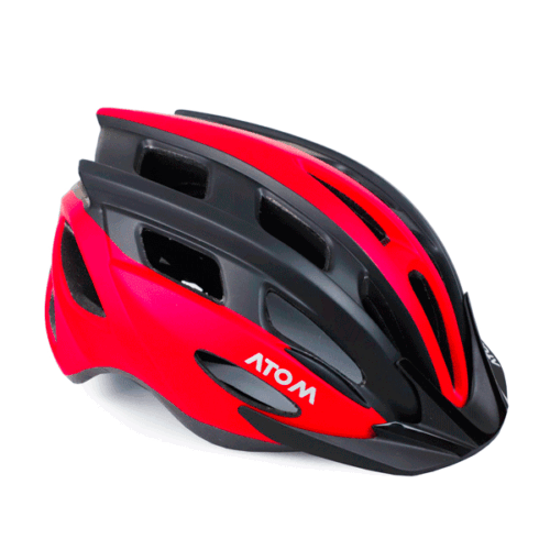 CASCO ATOM CE EN 1078 AT-328 NEGRO-ROJO-04400585